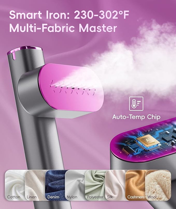 Travel Steamer for Clothes, 100-240V Dual Voltage Portable Garment Steamer, 1000W Travel Size Handheld Steamer & Iron 2 in 1 for Global & Europe Travel, Business, Home, Space Grey