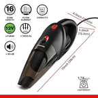 Shop-Vac 12V Car Vacuum - Portable Vacuum Cleaner with 7000Pa Powerful Suction, 16Ft Corded Handheld Car Vac & Storage Bag, Cigarette Lighter Plug, for Deep Interior Detail Cleaning