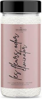 Home "Les Fleurs" Carpet Deodorizer Powder For Home, Vaccuuming Upholstery, Pet Urine, Dog Bed/Cat Litter Box– Eliminates Odors Naturally, Pet-Friendly-Pink Peony & Cherry Blossom