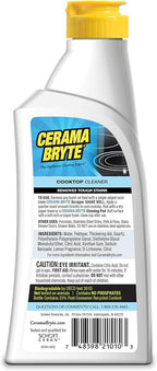 Cerama Bryte Combo Kit Pads & Removes Tough Stains Cooktop and Stove Top Cleaner for Glass - Ceramic Surfaces, 10 Ounces