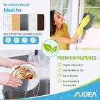 AIDEA Microfiber Cleaning Cloth Grey 24PK, Microfiber Towels for Cars, Premium Car Cloths, Dusting Cloth Lint Free Cleaning Rags for SUVs, House, Kitchen, Window, Workshops,11.5×11.5"