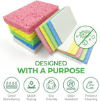 Compressed Cellulose Sponges - 16 Pack Natural Pop Up Dish Sponge for Kitchen - Compostable Plant-Based Cleaning Sponges Bulk – Non Scratch Natural Sponge for Dishes & Household Cleaning