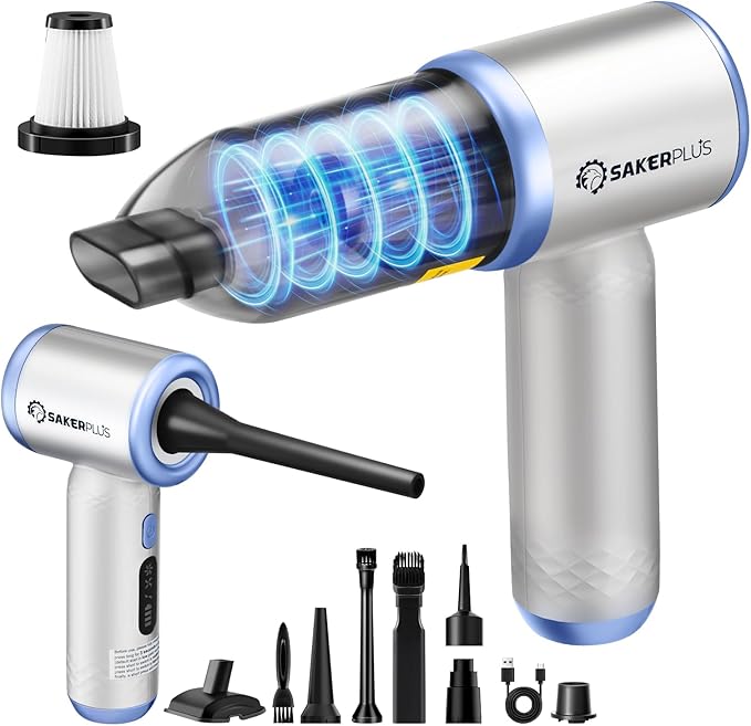 Mini Vacuum Cleaner, 3 in 1 Cordless Handheld Vacuum Cleaners, 18000Pa High Power Car Vacuum Cleaner with Brushless Motor,Adjustable Car Vaccum Portable Cordless for Cars,Desktop-DBS03 Blue