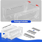 2 Pack Soda Can Organizer,Can Dispenser for Refrigerator Drink Storage Rack for Standard and Tall Can Pop Can Holders for Pantry Cabinet Clear