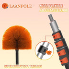 12FT (20FT Reach) Cobweb Duster with Extension Pole, Spider Web Brush for Cleaning Extendable, Professional Ceiling and Corner Dusters for Outdoor Indoor Use