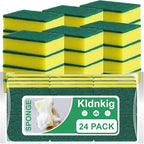 24 Pack Kitchen Cleaning Sponges,Scrub Sponges,Non-Scratch Scrub Dish Sponge Safe on Non-Stick Cookware,Stink-Free Cleaning Supplies for Pots, Pans