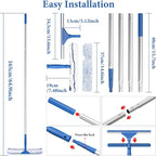 2 in 1 Window Cleaner Kit with Long Handle and Microfiber Scrubber for Glass, Car, Home Floor