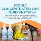 KINZUA ENVIRONMENTAL Urine B-Gone, Professional Enzyme Odor Eliminator & Pet Stain Remover, Human, Cat & Dog Urine Cleaner, Effective on Laundry, Carpets & More, Citrus Scent, 32oz, Pack of Two