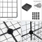 C&AHOME Wire Cube Storage, 12-Cube Storage Organizer Metal, C Grids Storage Bins Shelving, Modular Bookshelf Shelf, Closet Cabinet Ideal for Bedroom, Office 36.6”L x 12.4”W 48.4”H Black