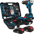 Cordless Drill, 21V Brushless Drill Tool Set with 2-Pack 2Ah Fast Charging Batteries, electric drill tool set, Screwdriver set for Home Renovation, Gardening Tools