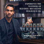 Men Essential Oils Set - TOP 6 Gentlemen's Fragrance Oil for Diffuser, Candle & Soap Making - Tobacco and Bay Leaf, Kentucky Bourbon, Galactic Skies, Scotch Whisky, Birchwood Oud