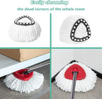 10 PCS Spin Mop Replacement Head,100% Microfiber Mop Heads Replacements Compatible with Cedar Easywring 1-Tank System, 360 Degree Round Mop Refills for Easy House Cleaning Floor Mopping