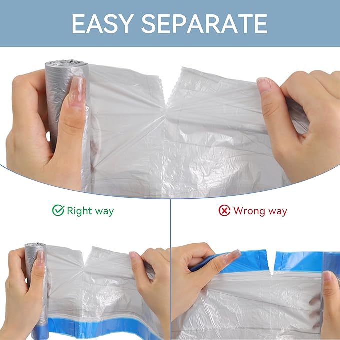 Small Drawstring Trash Bags 2.6 Gallon Bathroom Garbage Bag 75 Count Trash Can Liner for Bathroom, Office, Bedroom, Kitchen Random Gold & Silver