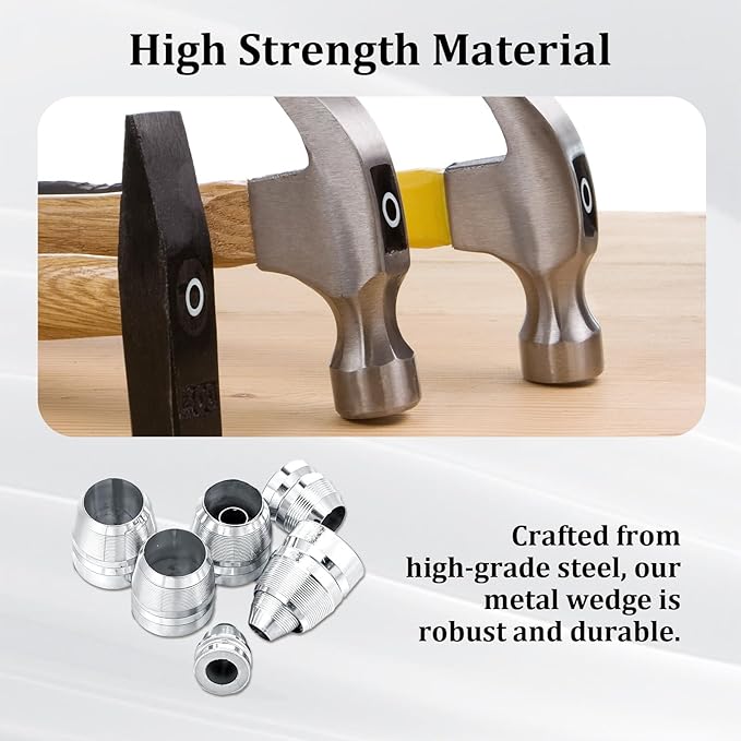 30 Pcs Round Axe Handle, Metal Wedge Hammer Handle Wedges, Hand Steel Wedges for Axe Claw Hammer Sledge(0.31/0.39/0.47 Inch)