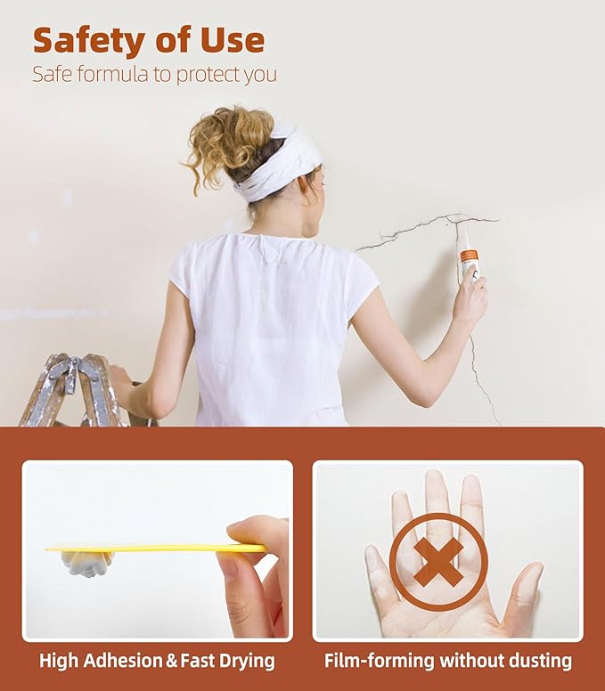 Drywall Repair Kit,Wall Patch Repair Kit,2 Pack Wall Patching Agent,Simple Filling of Wall Holes＆Efficient Crack Repair, Plaster Wall Repair,Apartment Friendly