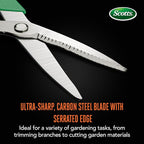 Scotts 8 in. All-Purpose Steel Garden Utility Shears with Serrated Blades – Comfort Grip Yard and Garden Scissors for Pruning Plants, Flowers, and Herbs