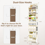 Over The Door Organizer, 7 Tier Door Hanging Organizers with 7 Large Pockets 12 Side Pockets, Behind Door Storage Hanging Shelves for Closet Bathroom Bedroom Nursery