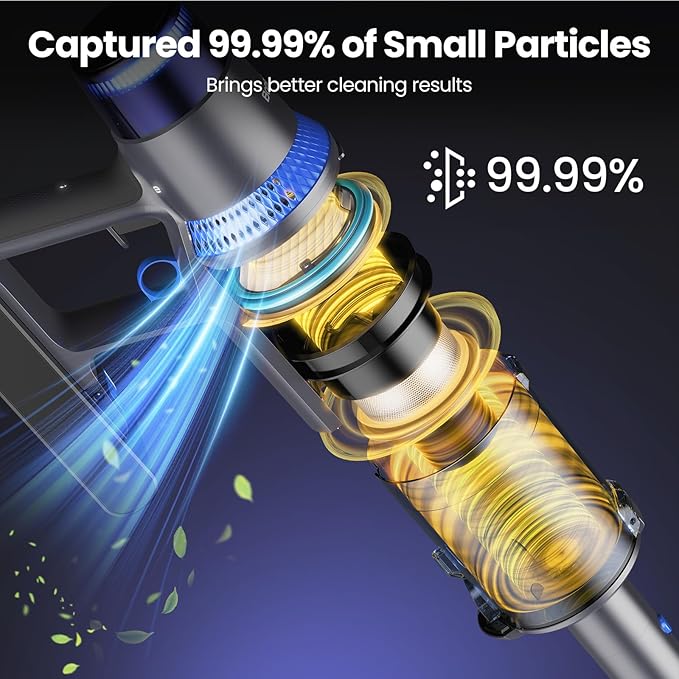 V25 Cordless Vacuum Cleaner, 680W 60Kpa Powerful Stick Vacuum with Dust Sensor, Digital Display, 4000mAh Rechargeable Battery up to 60Mins, Versatile for Pet Hair, Floor, Carpet