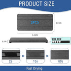 2PCS Water Absorbing Stone Tray, Quick Drying Diatomite Stone Sink Tray, Water Absorbent Diatomite Coasters for Kitchen Sink, Bathroom Counter Hand Soap Dish Toothbrush Holders