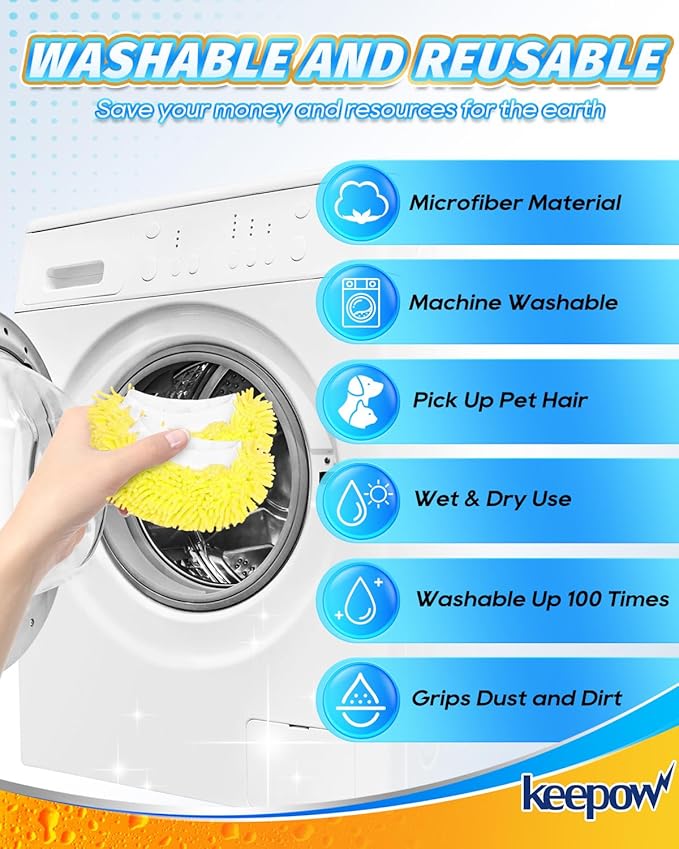 KEEPOW 10 Pack Universal Microfiber Cloths for Handheld Steam Cleaner Attachments Compatible with Bissell Steam Shot, Wagner Spraytech, PurSteam, Phueut, Dovety, McCulloch, Steam Cleaner Accessories