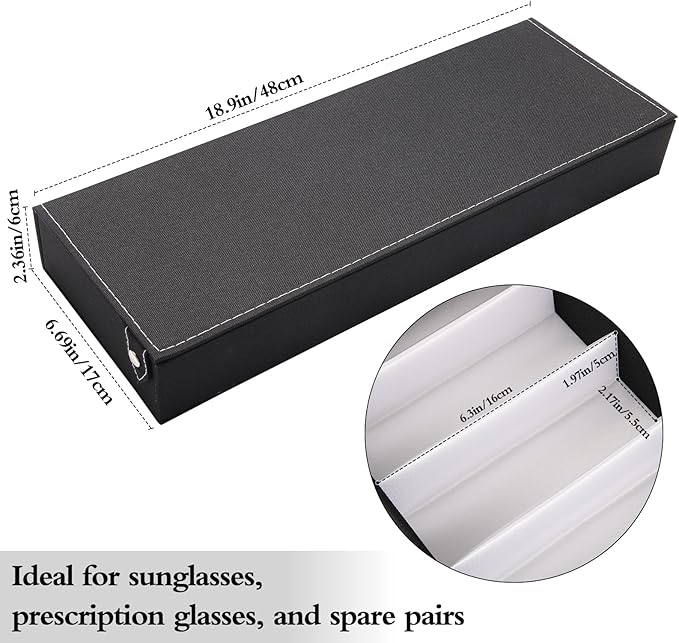8-Slot Eyeglass Case Organizer - Stylish Storage for Sunglasses & Glasses, Ideal for Home Use & Eyewear Collectors