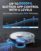 Robot Vacuum and Mop Combo,Self Emptying Station for 70 Days Cleaner with LiDAR Navigation Smart Mapping & Max Strong 8000Pa Suction WiFi/App/Alexa Voice Control, Obstacle Avoidance for Hard Floors