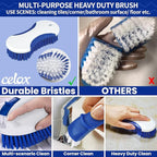 CELOX Kitchen Scrub Brush Set with Ergonomic Handle, Deep Cleaning Brushes, Include Dish Brush (Blue White)