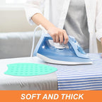 PATIKIL Silicone Iron Rest Pad, Multipurpose Hot Heat Resistant Iron Rest Plate Protective Pad for Ironing Board Hot Resistant Steamer Steam Compact Mat, Lake Blue