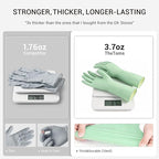 ThxToms 4 Pairs Reusable Rubber Gloves, 13" Natural Latex, 10mil Thick Heavy Duty Dishwashing & Cleaning Gloves, Non-Slip Grip, Multi-Color, Ideal for Kitchen, Bathroom, Car, & Garden Cleaning, Large