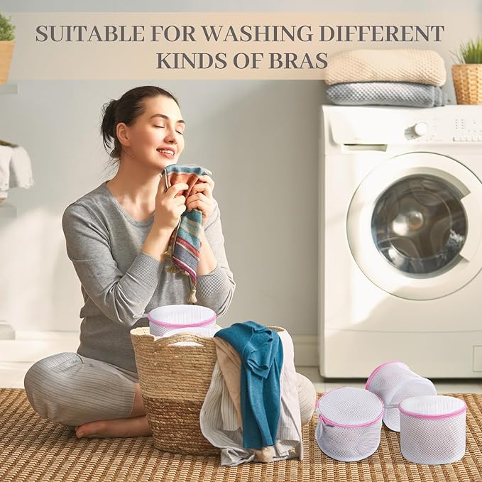 12 Pieces Honeycomb Mesh Laundry Bags for Delicates Underwear Bra Laundry Bags for Washing Machine Sock Laundry Mesh Bags for Delicates Garment Lingerie Wash Bag Net, 6 x 7 Inch (Pink)