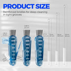 6 Pack Holikme 4 in 1 Cup Lid Cleaning Brush Set with 3 Straws, Multifunctional Bottle Brush, Silicone Cup Lid Gap Cleaner, Durable Bristle Crevice Cleaning Brush, Navy