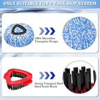 4 Packs Spin Mop Replacement Heads Compatible with Oceda RinseClean 2-Tank System, 30-58" Mop Handle,Mop Scrub Brush and Base Combo Set,Mopping Refills Easy to Replace and Cleaning