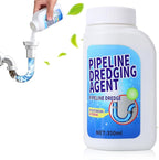 Pipeline Dredging Agent, Kitchen Unblocker, Drain Clog Remover Agent, Powerful Pipe Dredging Agent, Powerful Sink and Drain Cleaner Powder for Kitchen Toilet Quick Cleaning (350ML)