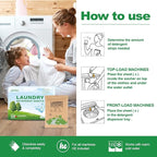 Laundry Detergent Sheet, Eco-Friendly & Hypoallergenic Wash Strips, Natural Ingredients, Ultra-Concentrated, Travel-Ready, No Plastic Jug- Fresh Scent, (120 Loads) 60 Sheets