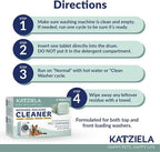 Katziela Washing Machine Cleaner Tablets – 6 Pack (3-Month Supply) – Loosens Pet Hair & Eliminates Odors – Fragrance-Free Enzyme Formula – Safe for All Washers – HE Compatible & Septic Safe