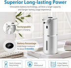 Automatic Foaming Soap Dispenser 12.8oz, Rechargeable & 6 Levels Foaming Adjustable with Digital Display, Wall Mount, Waterproof, Touchless Hand/Dish Soap Dispenser for Kitchen, Bathroom, Hotel
