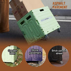 Folding Utility Cart Portable Rolling Crate Handcart Foldable Shopping Trolley Collapsible, with Lid, on Wheels, for Grocery, Garden, Office, Storage, Teacher, Tool (Green)