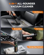Car Vacuum, Handheld Vacuum Cordless with 21000Pa Powerful Suction & 3 Modes, 4-in-1 Portable Hand Held Mini Vacuum Cleaner Rechargeable, Ultra Light for Car Home Office (Black)