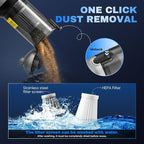 Saker Car Vacuum Portable Cordless 20000Pa Suction Power 4 in 1 Handheld Vacuum&Air Duster with LED Light Type-C Charge Portable Mini Vacuums for Car, Home, Office, Pet HL157 Silver