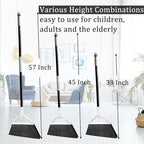 Heavy Duty Angle Broom 1 Pack - White Broom for Outdoor & Indoor, Garage, Driveway, Sidewalk, Kitchen & More, Long Handle