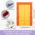 Zubebe 12 Pcs Duster Refill Reusable Fleece Duster Refills Feather Flat Dusters Multi Surface Washable Cleaning Pads Tools for Home, Blinds, Car, Pet, Furniture, Fans (Colorful)