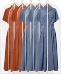 60" Dress Bags for Gowns, 5 Packs All Clear Garment Bags for Hanging Clothes, Plastic Waterproof Dress Cover with Zipper for Dresses, Coats, Uniforms (Set of 5)