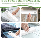 Kitchen Sink Squeegee Samll Silicone Scraper Brush Tool for Countertop Glass Shower Doors Mirrors Bathroom Walls Car Windshield Tiny Windows Compact Soft Clear Tile Window Squeegees 8.6in