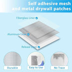 4-Pack 10x10 Inch Drywall Repair Patch Kit, Self-Adhesive Mesh with Aluminum Panels, Heavy-Duty Wall and Ceiling Hole Patch for Large Repairs