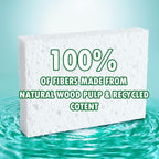 White Plant Based Sponges for Kithcen, 24 Count, Dehydrate, Natural, Organic, Non Abrasive, No odor, Durable Washable Recycled Soft Bio-Based Cellulose Sponge for Washing Dishes and Countertop