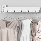 Clothes Drying Rack, Laundry Drying Rack Wall Mount for Bathroom, Retractable and Foldable Clothes Hanging Rack for Indoor, Space Saver for Laundry Room, Balcony, Closet, Bedroom(3-Fold),White