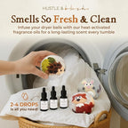 Hustle & Blush Fluff Ewes Wool Dryer Balls 6 Pack - XL Hedgehog and Homies Premium New Zealand Laundry Set, Reduces Drying Time, Static Control, Chemical Free, Ideal Holiday Gifts for Women & Men