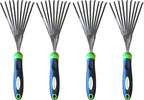 Garden Guru Stainless Steel Hand Rake Soil Tiller with Ergonomic Handle, Great for Gardening, Cultivating, Loosening Soil & Spreading Mulch (4 Pack)