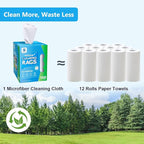 GLIMGLINT White Microfiber Cleaning Cloth, 100 Pack Cleaning Rags, Lint-Free, Ultra Absorbent Reusable Paper Towels for Home, Kitchen, Car, Garage or Shop, Dish Rags, 11" x 9"