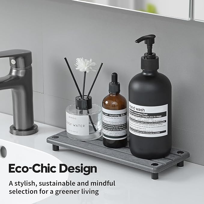 Sink Caddy Kitchen Sink Organizer, Water Absorbing Stone Tray for Sink,Diatomite Bathroom Counter Tray,Faucet Drying Mat Protector Coaster Soap Dish Rack Riser Vanity Dispenser Sponge Holder,10" x 4"